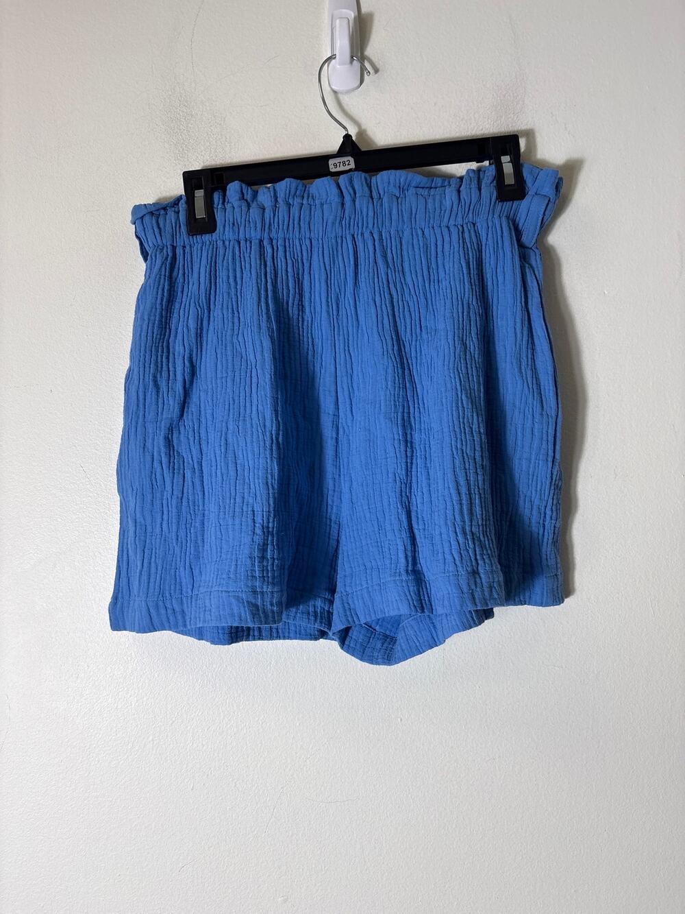 BTFL-life Blue Gauze Elastic Waist Shorts Sz L